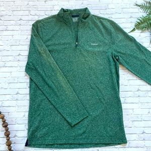 Chaps Sport Men’s Pullover Athletic Jacket Quarter Zip Green Small Running Fit